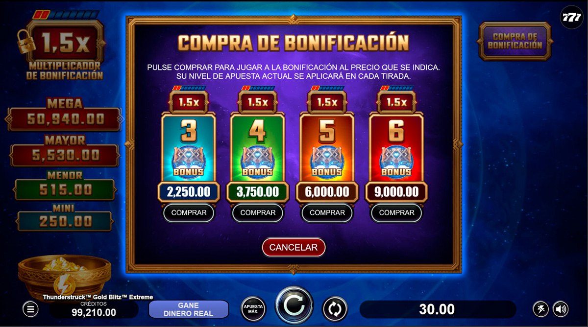 Thunderstruck Gold Blitz Extreme compra de bonificacion